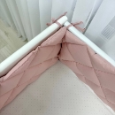 Protectie laterala pentru patut bebe din 4 piese, roz pudra (4)